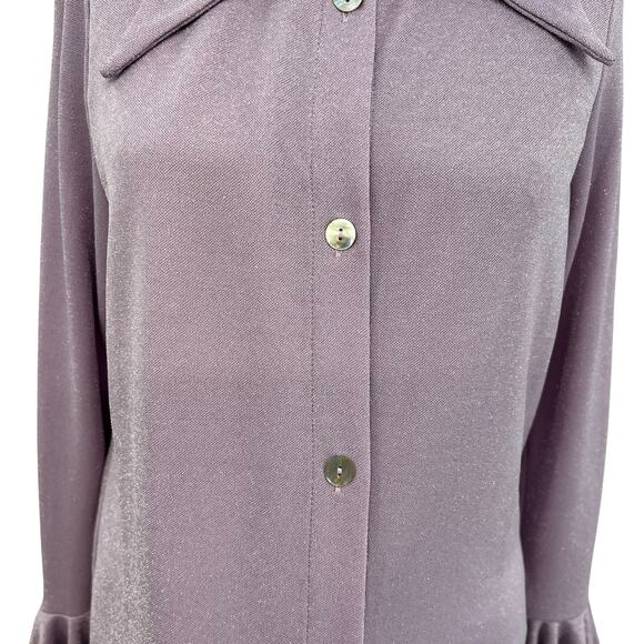 Sleeper The Cosmos Set Lurex Lounge Shirt And Trouser Set Purple Size Small - Picture 6 of 16